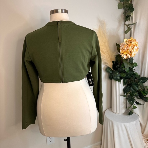ADIDAS x IVY PARK Wild Pine Green Cropped Long Sleeve Size Plus Size NWT - Picture 4 of 16